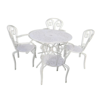 Garden furniture iron 2 armchairs 2 chairs 1 table