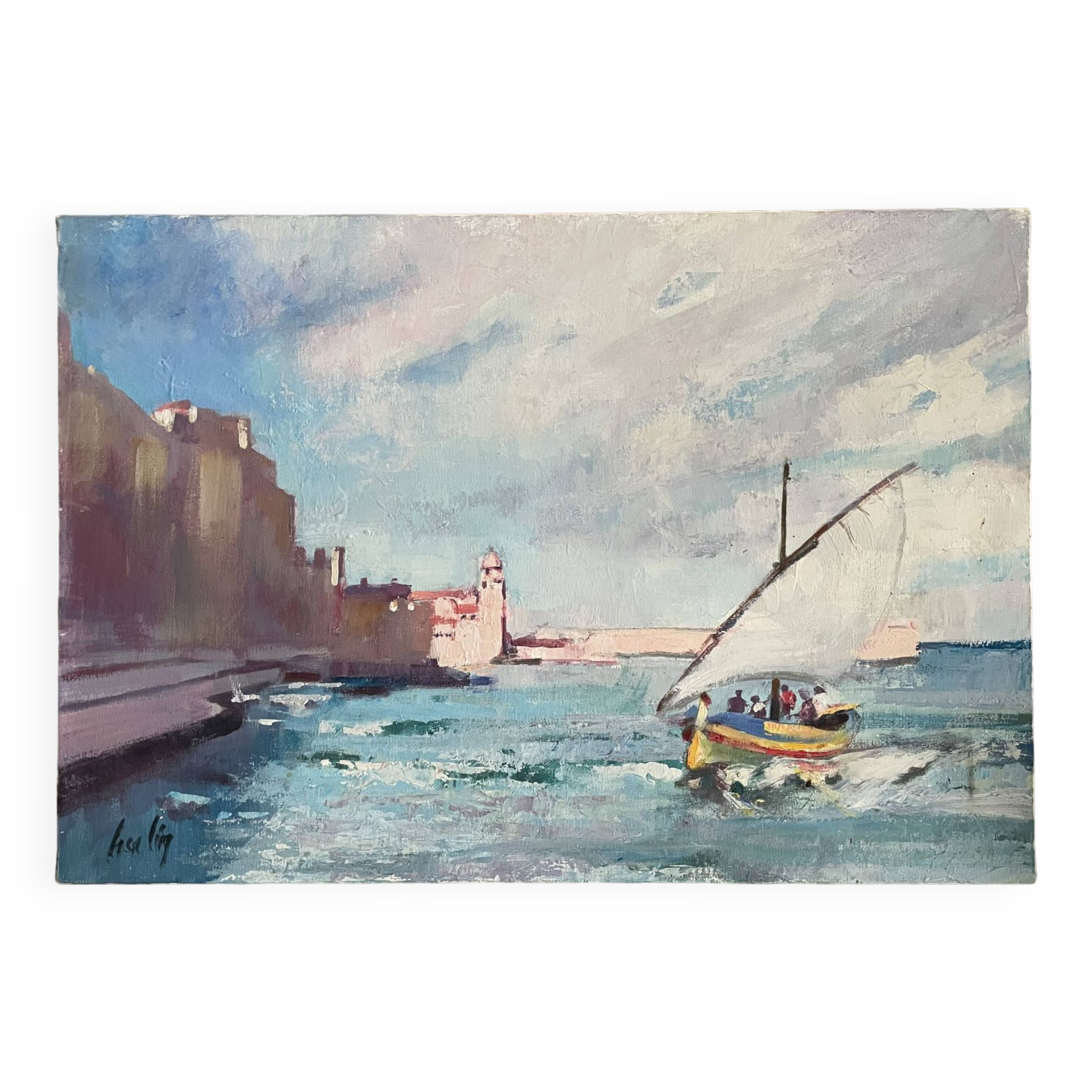 Signed seaside painting
