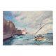 Tableau bord de mer signé