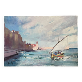 Tableau bord de mer signé