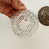 Vintage chiseled glass and tin candy box