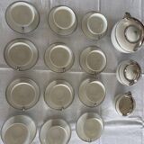 Limoges porcelain tea service Charles Ahrenfeldt silver trim Beautiful É