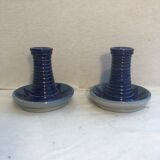 Pair of Betschdorf Schmitter ceramics bougeoirs