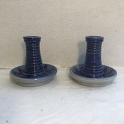 Pair of Betschdorf Schmitter ceramics bougeoirs