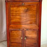 Louis XVI period secretary, in mahogany and Sainte Anne marble, 18th century