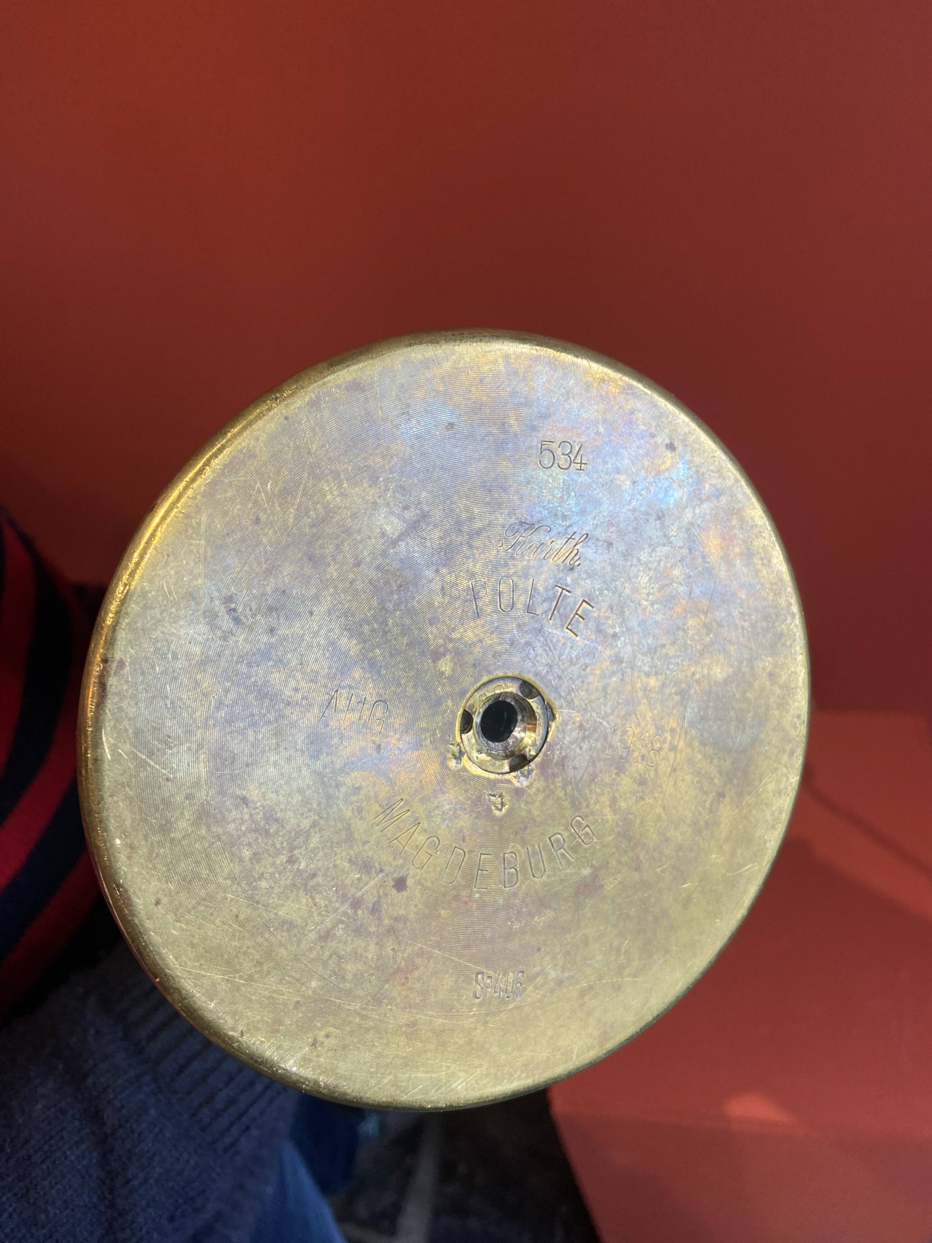Table lamp "German Magdeburg Shell Socket" World War I, from