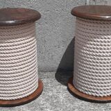Pair of "bobbin" stools or end tables
