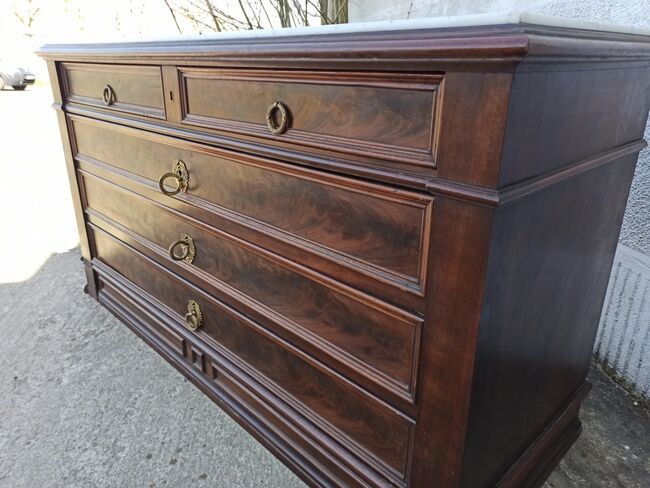old dresser, white marble tray