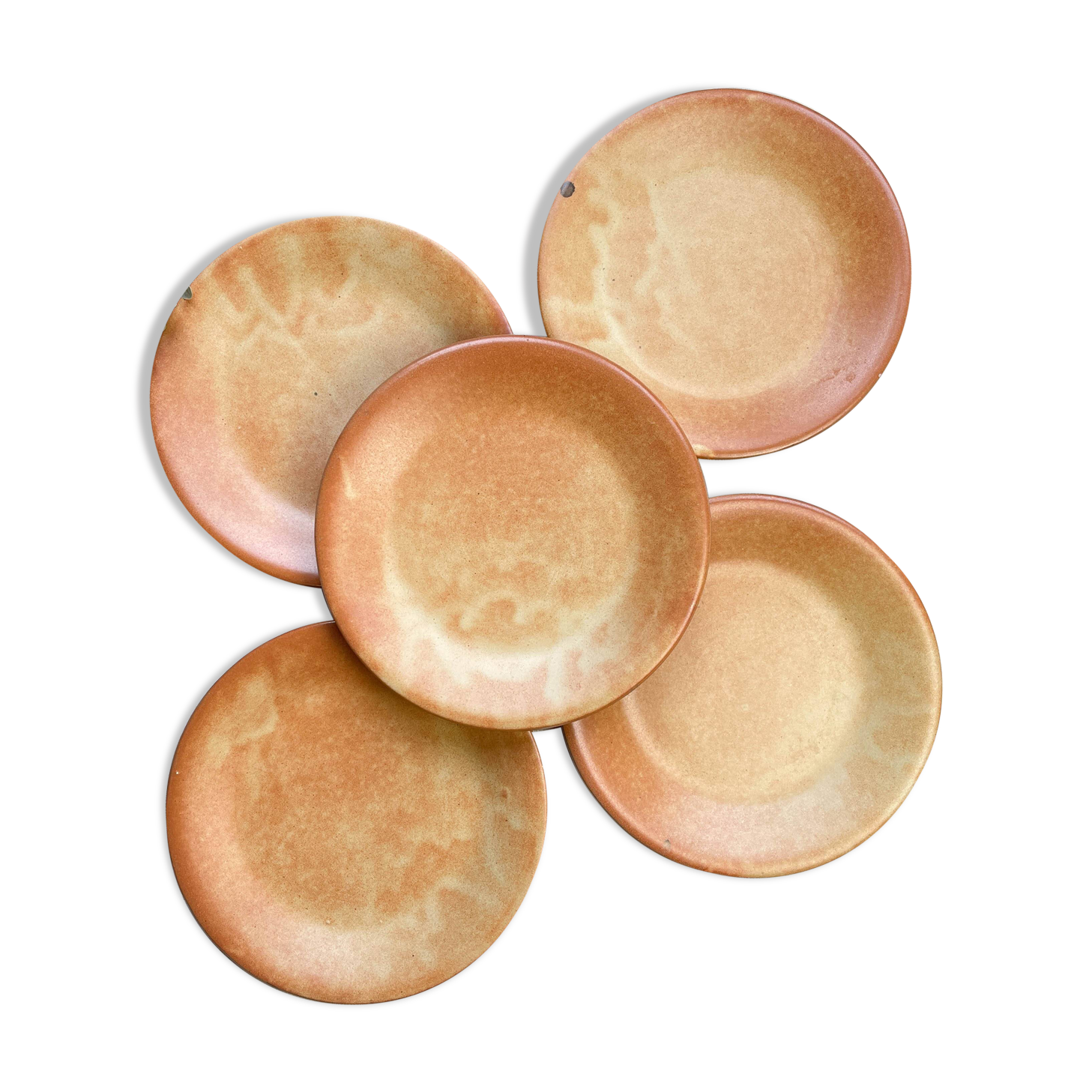 5 Vintage Vallauris Stoneware Plates