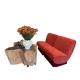 Brick Red Sofa — Sculpted Silhouette