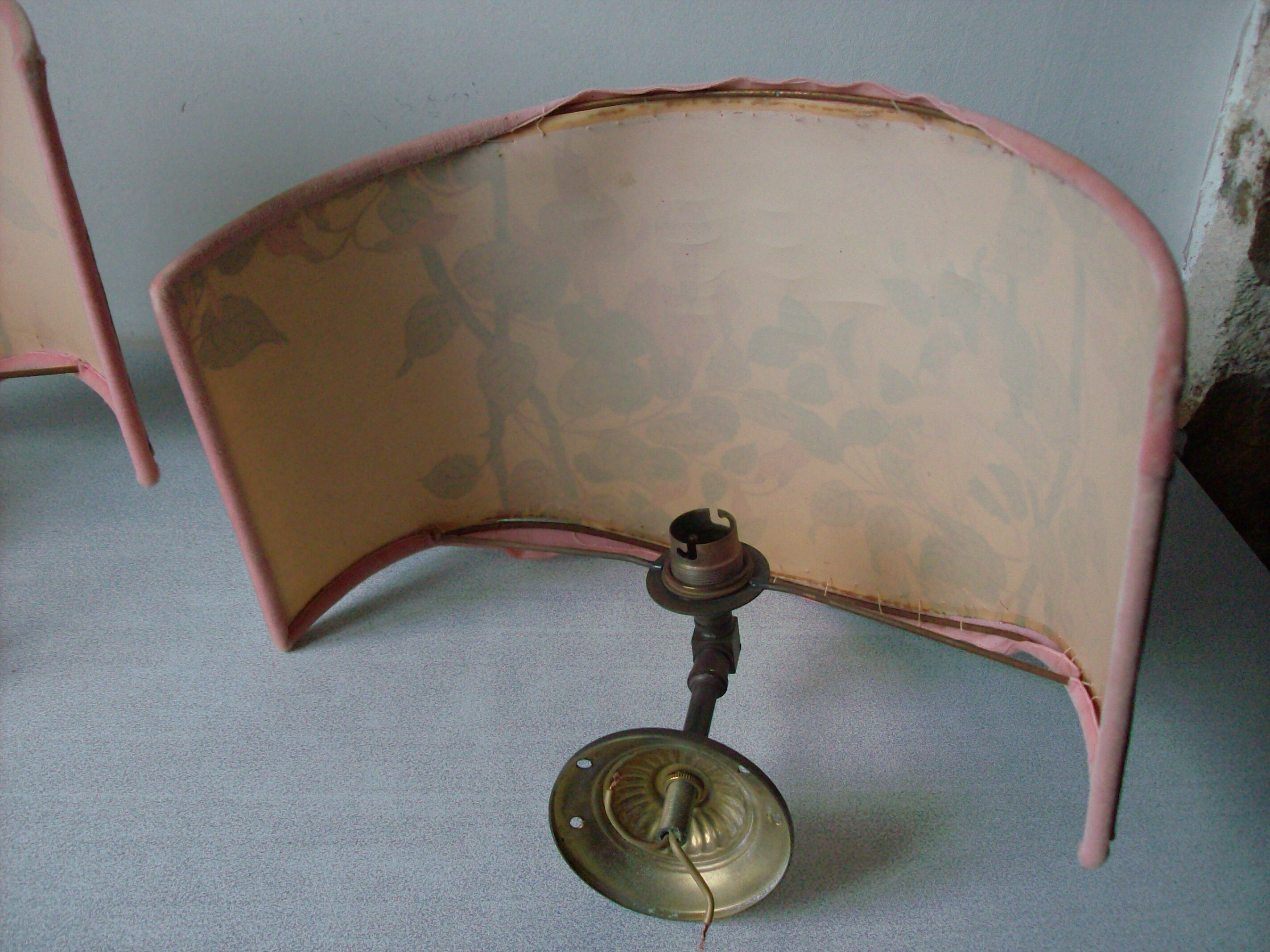 Pair of fabric wall lights