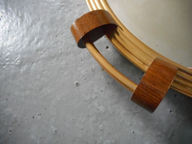 Wood and brass mirror tray 1940'