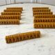 Set of 12 knife holders in rattan pattern rattan 50s