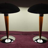 Pair of lamp called "liner" in wood and metal.