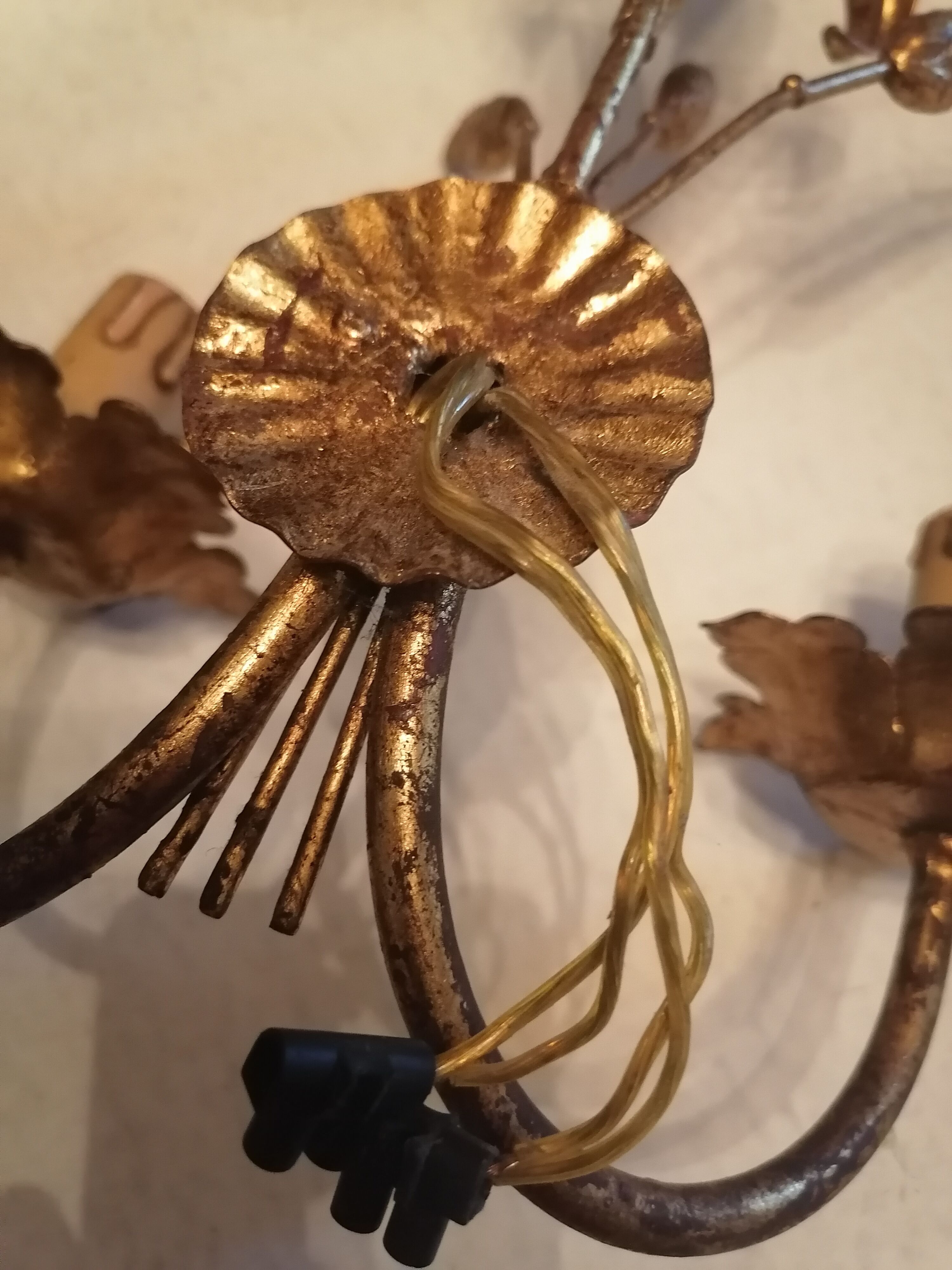 Wall lamp vintage epis de ble hollywood regency 1950 60