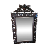 Miroir avec fronton, bois sculpté