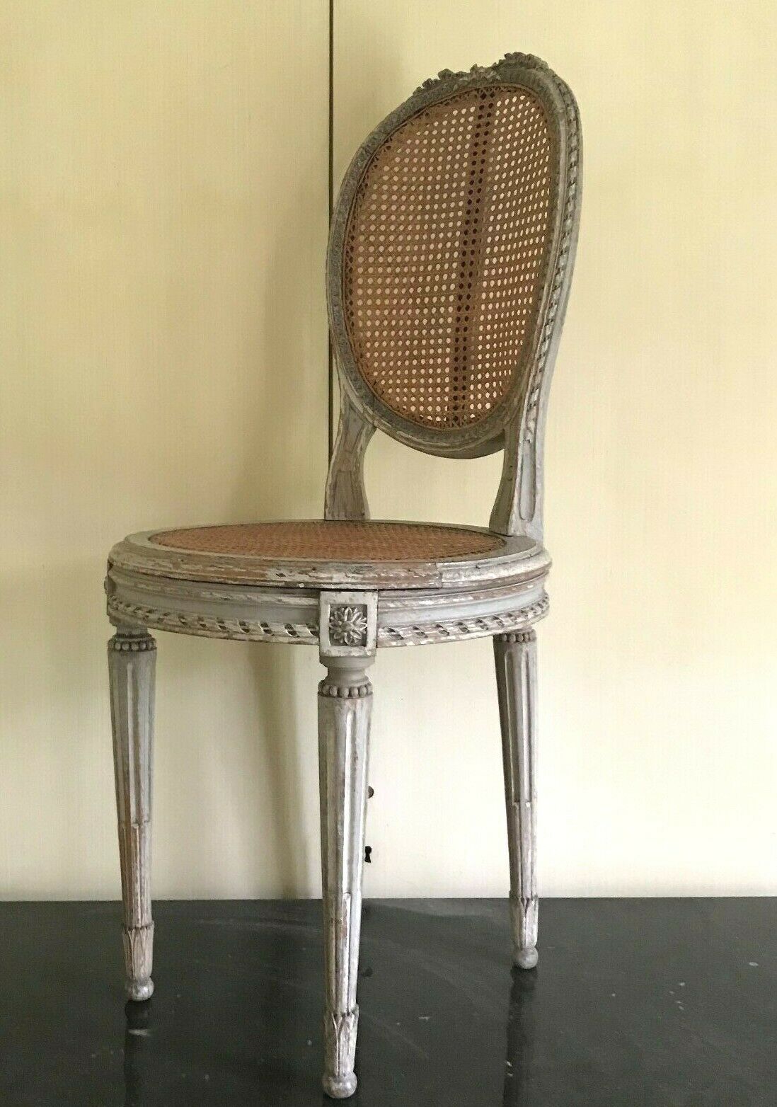 Louis XVI style chair in patinated beech XX century