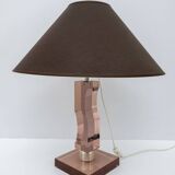 Mid-century Moden Italian Plexiglass and Silver Table Lamp, 1970s