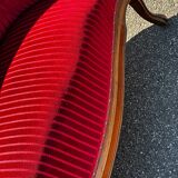 Louis XV style canapé in moulded wood – red velvet fabric – 19th century