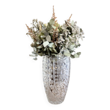 Vase en cristal taillé fleuri