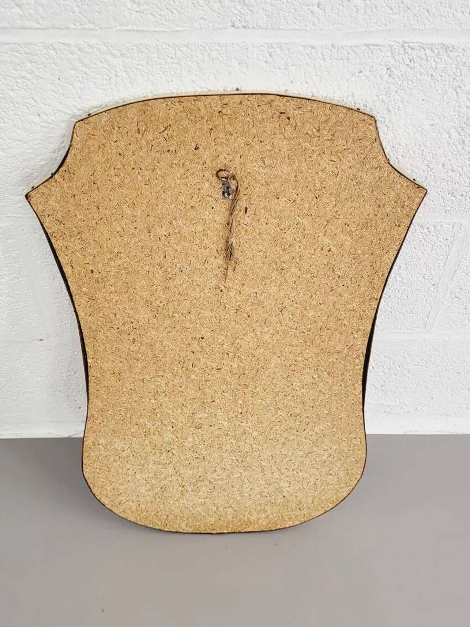 Free-form 60s screen-printed rearview mirror on gold frame