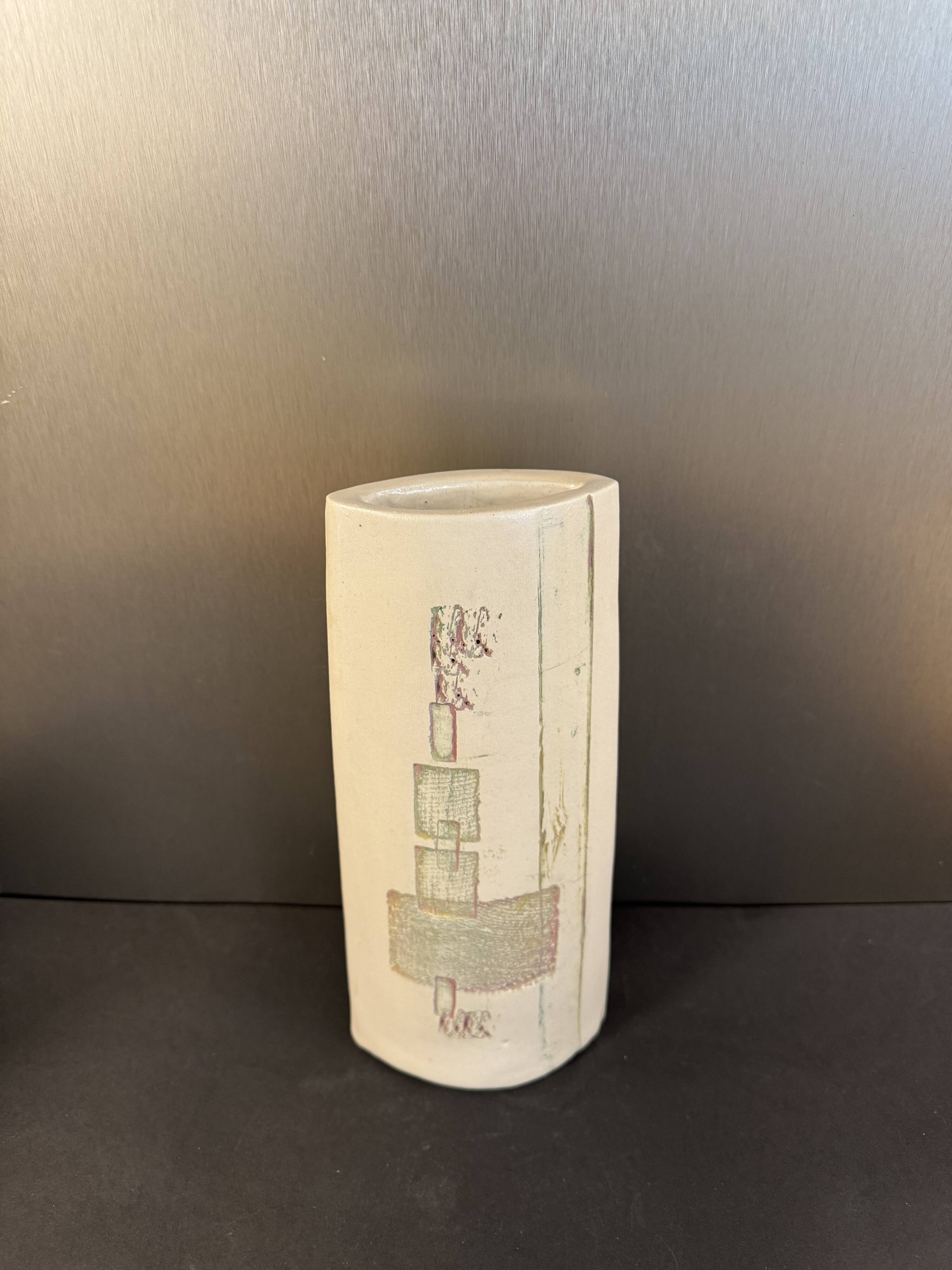 Glazed ceramic vase signed MB — France 1960s/70s