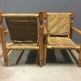 2 x Abaca French rope armchairs