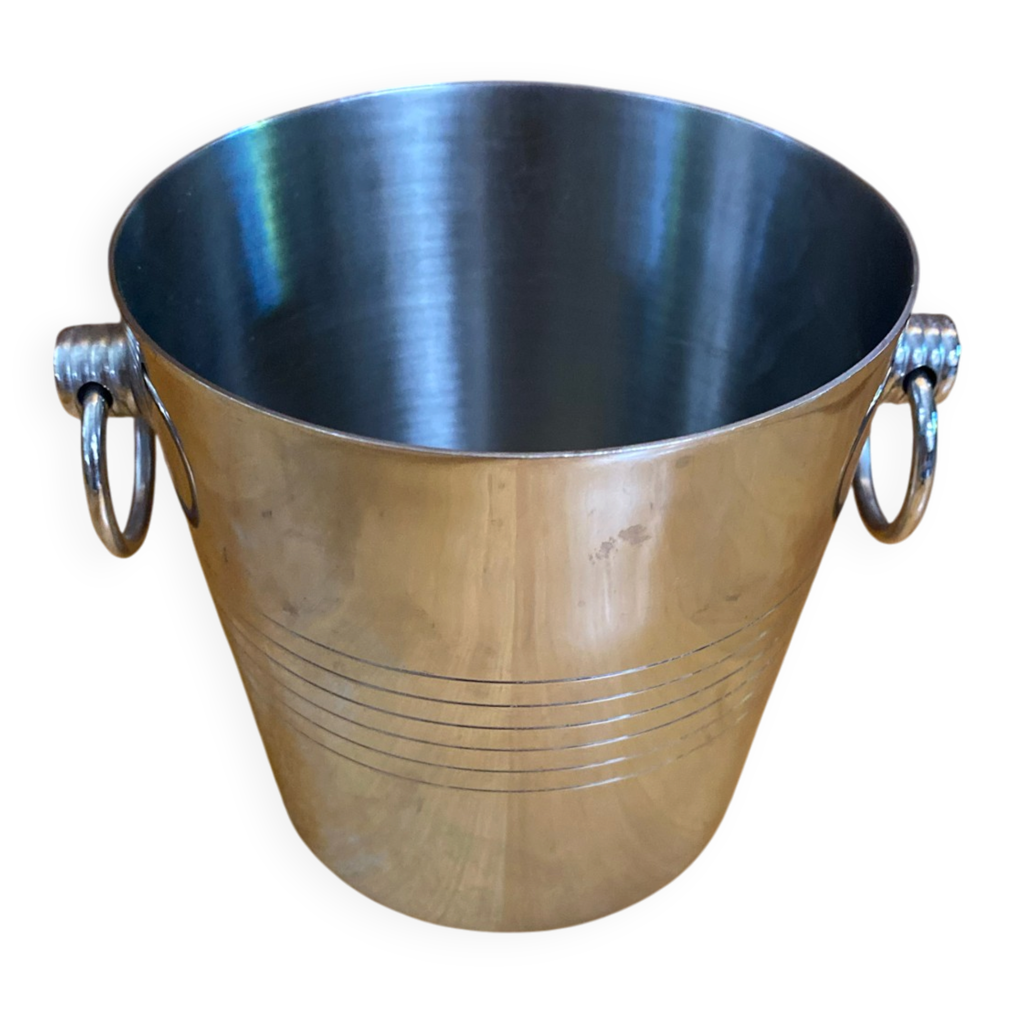 Old ice bucket cooler rémy letang stainless steel made in france #e1