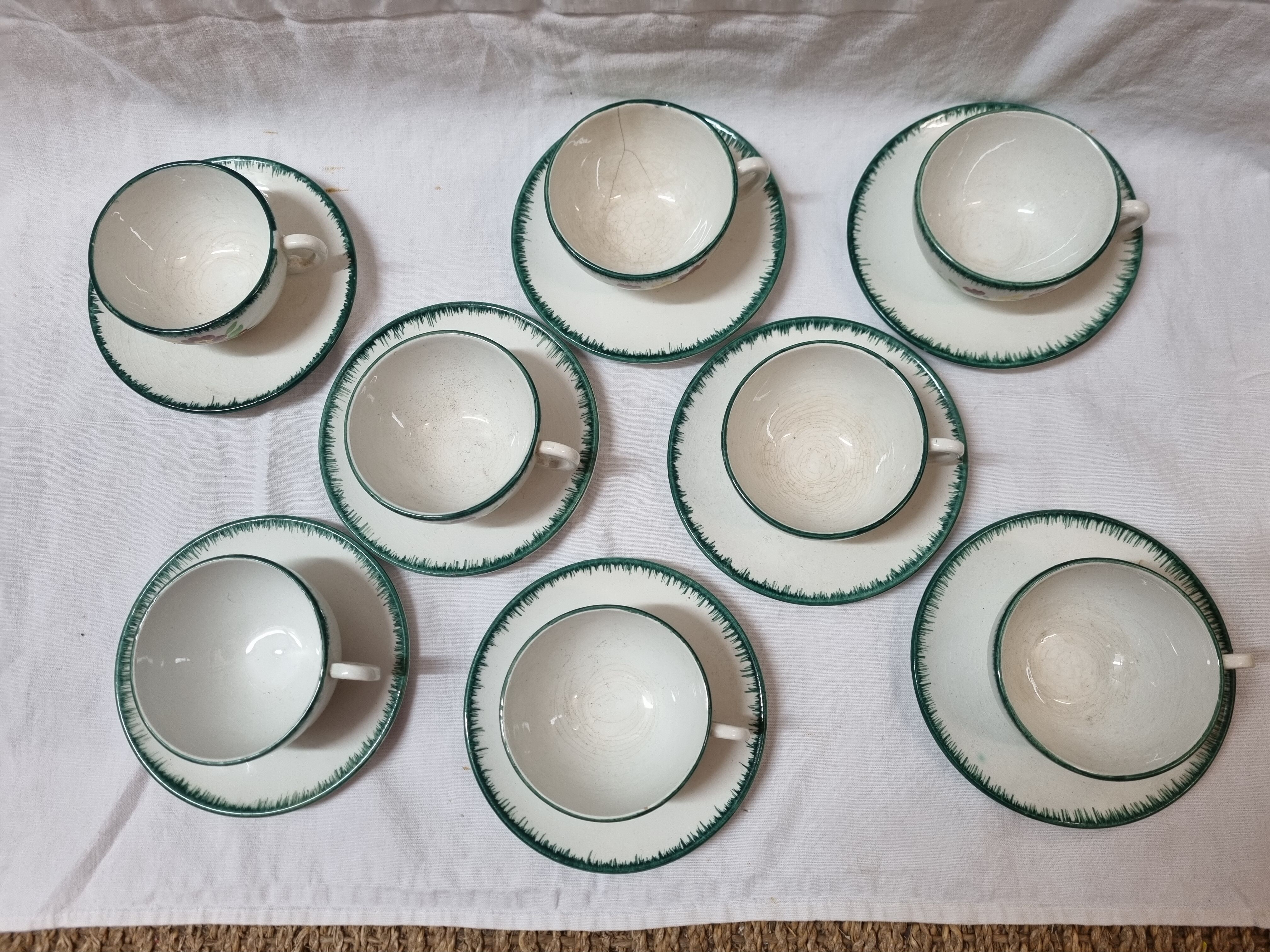 8 coffee cups Lunéville from 1940/50