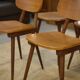Set of 6 oak chairs from the 1960s.