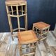 Trio of vintage rattan plant holders in the 60s