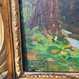 Peinture à l huile sur panneau - signée Lucien Frennet - encadrée