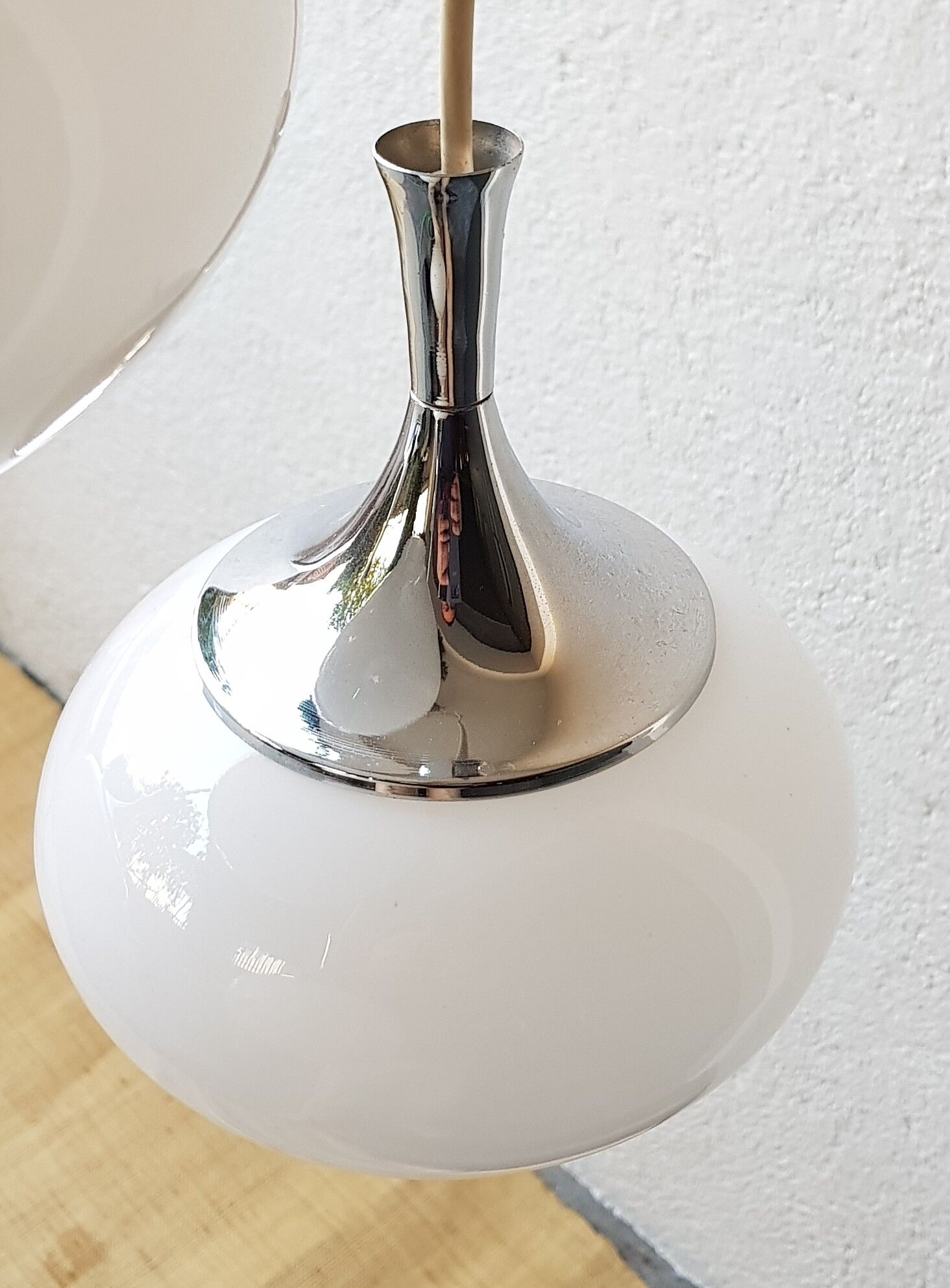 opaline and chrome metal chandelier 70