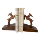 Serre-livres bouquetins en bois