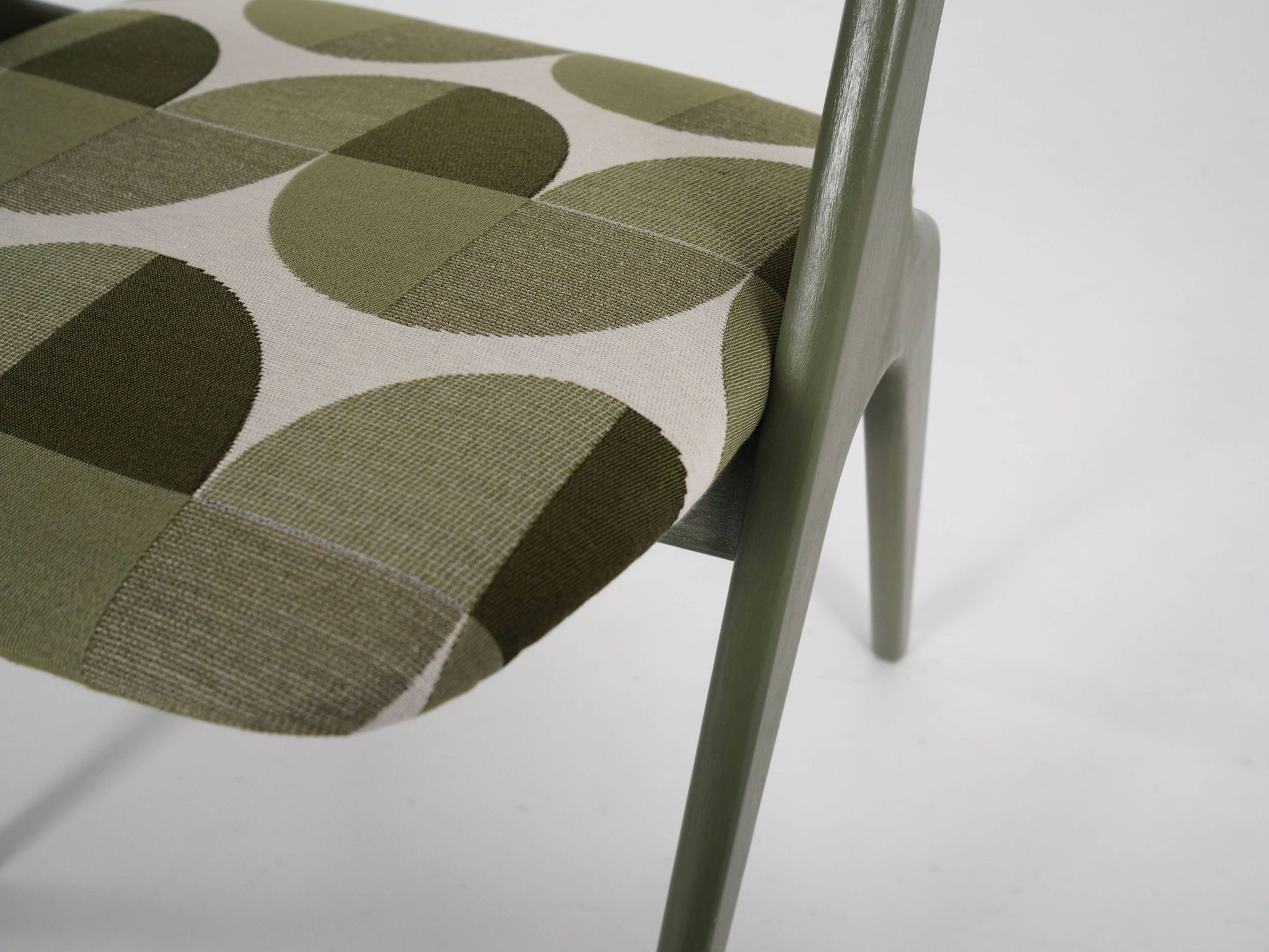 Chaise verte, design danois, années 1970, production : Danemark