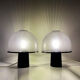 Pair of Molin mushroom lamps. Italy, 70s
