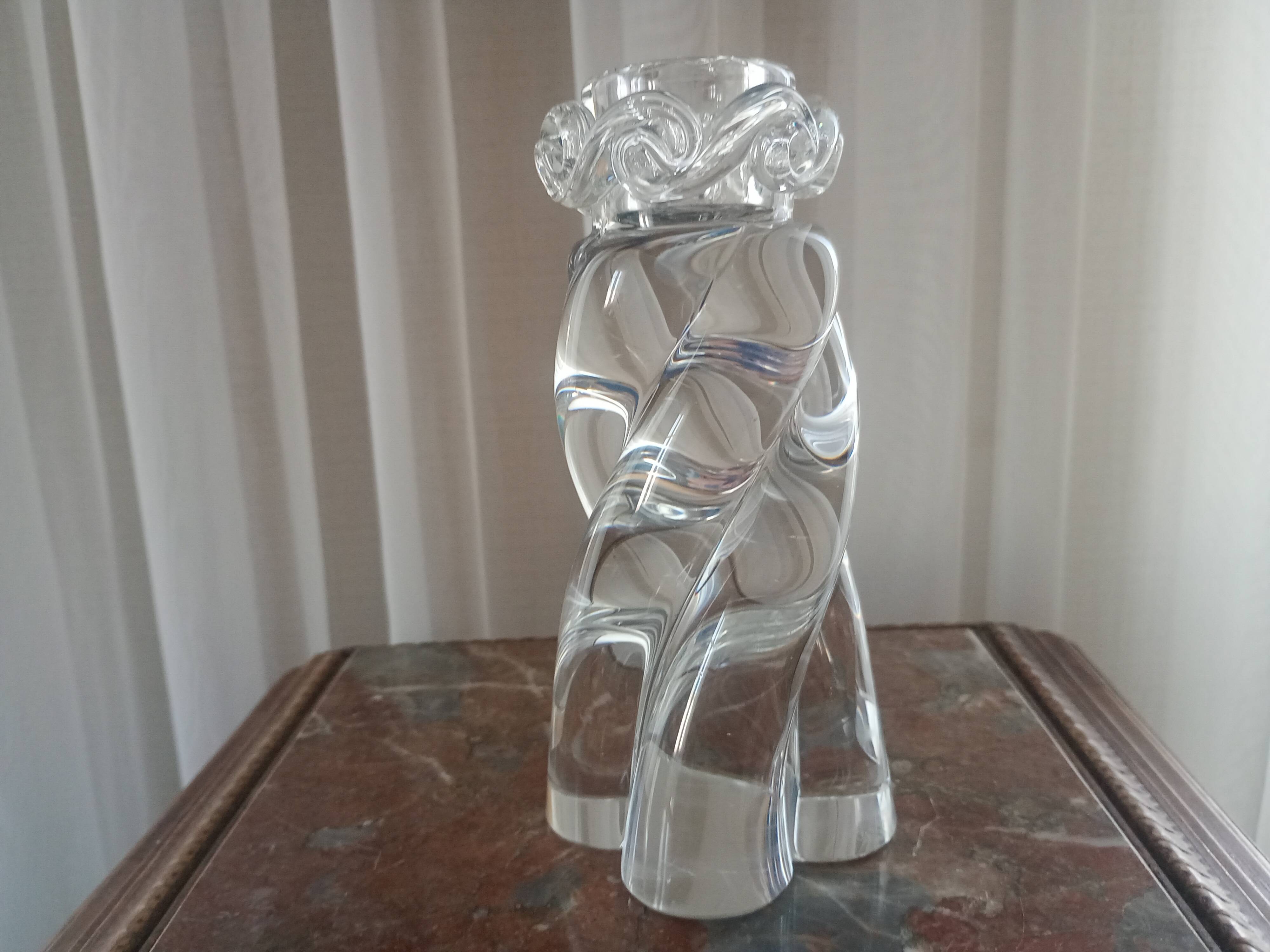 Baccarat crystal "Aladdin" model candlestick, twisted and coiled - signed