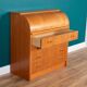 Retro Teak 1960s Danish Tambour Front Roll Top Bureau Writing Desk