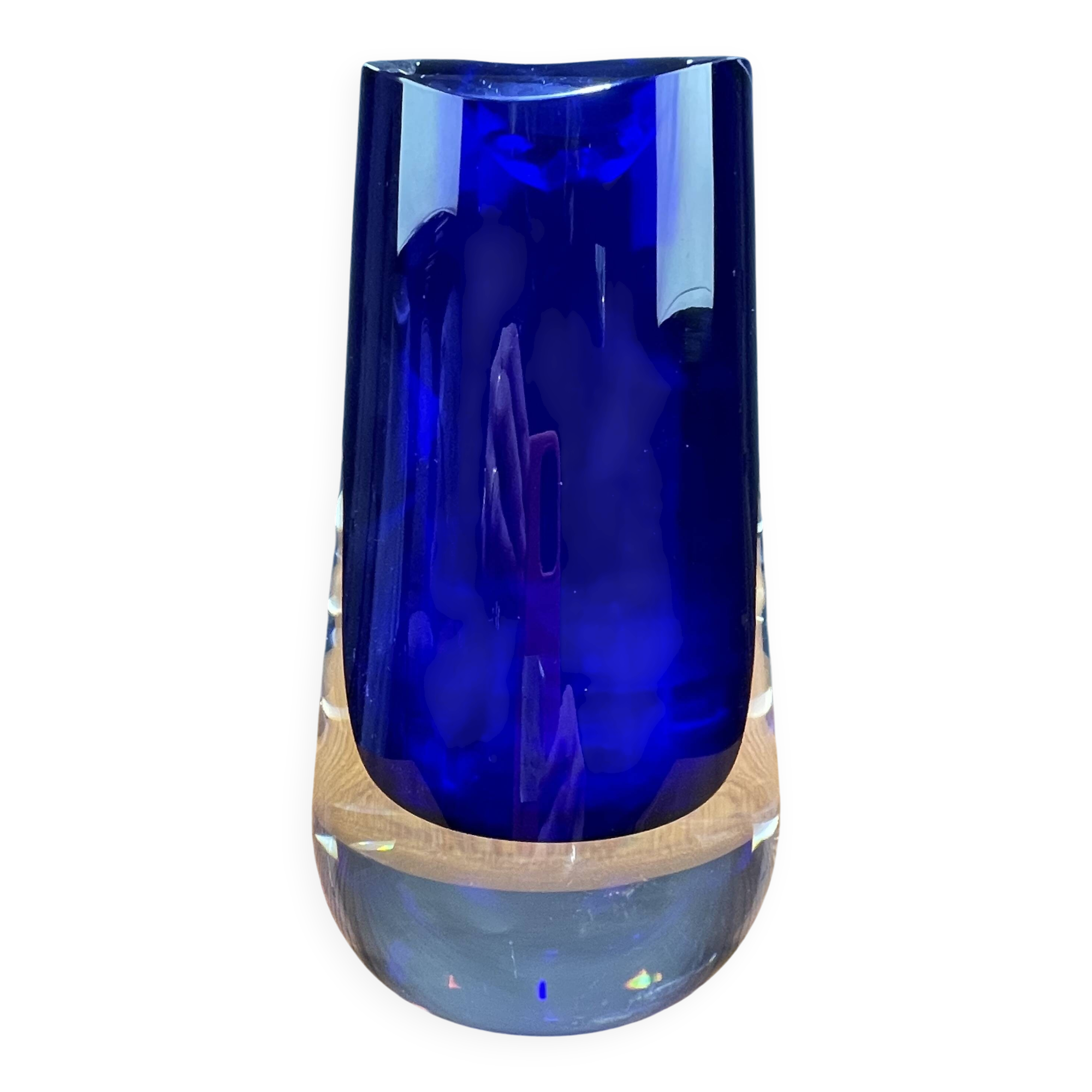 Blue glass vase