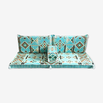 Turquoise Blue Floor Couch