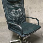 LOOP office chair – Pierluigi Molinari, 1992 – dark green leather