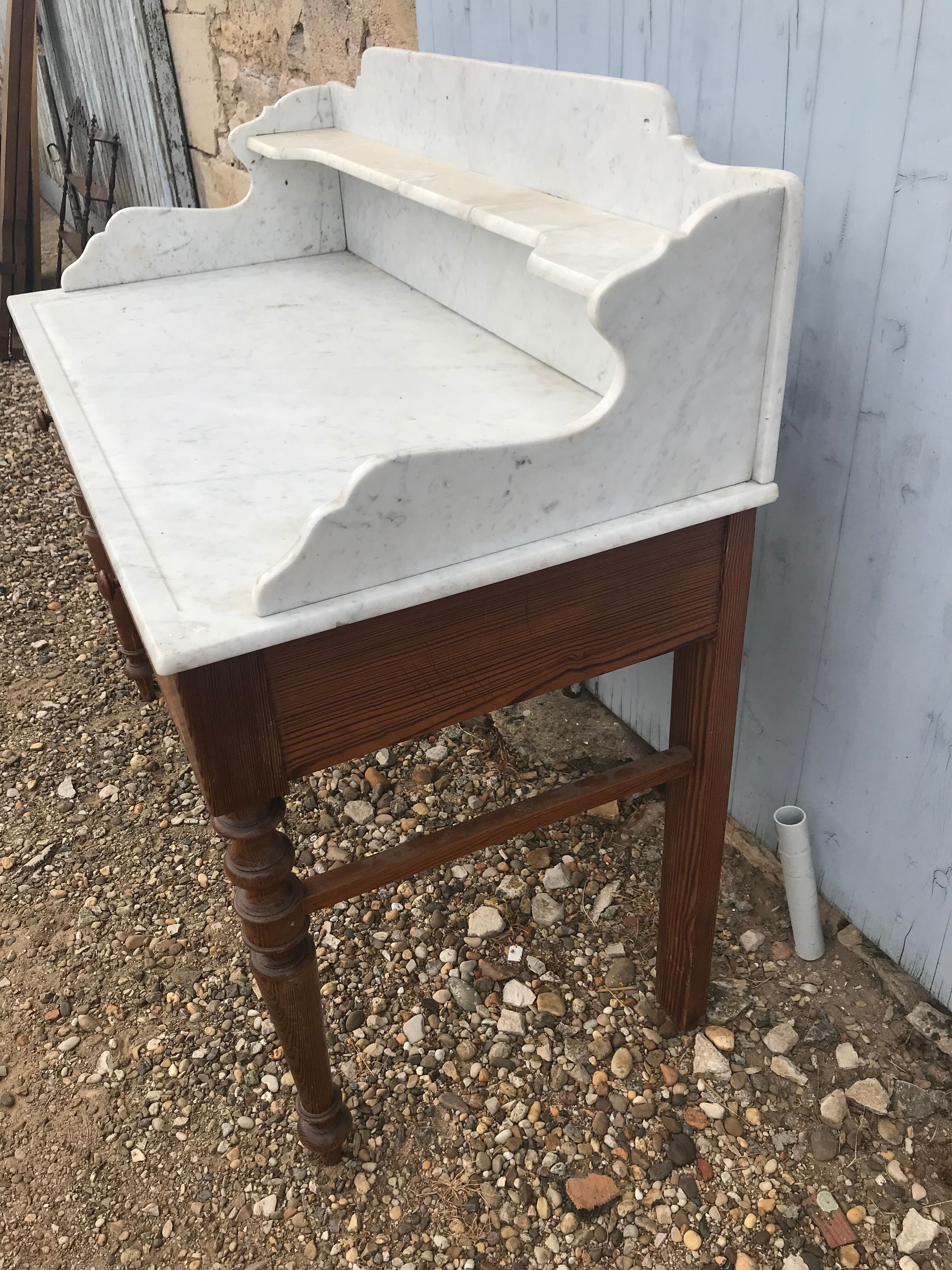 Dressing table Louis Philippe white marble