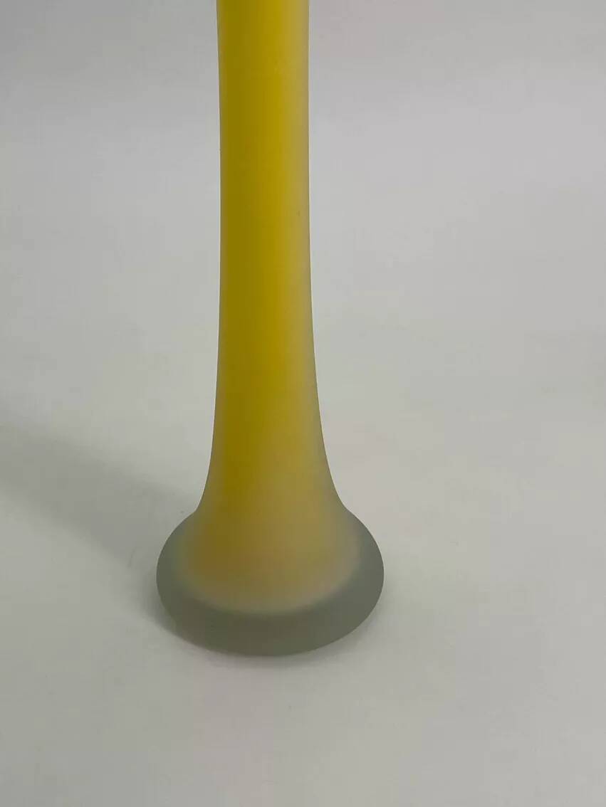 Vintage yellow glass paste vase