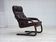 1970s, Scandinavian armchair, brown furniture leather, bent wood.
