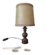 bedside lamp turned wooden base | lampshade for