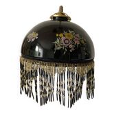 Suspension vintage opaline et perles