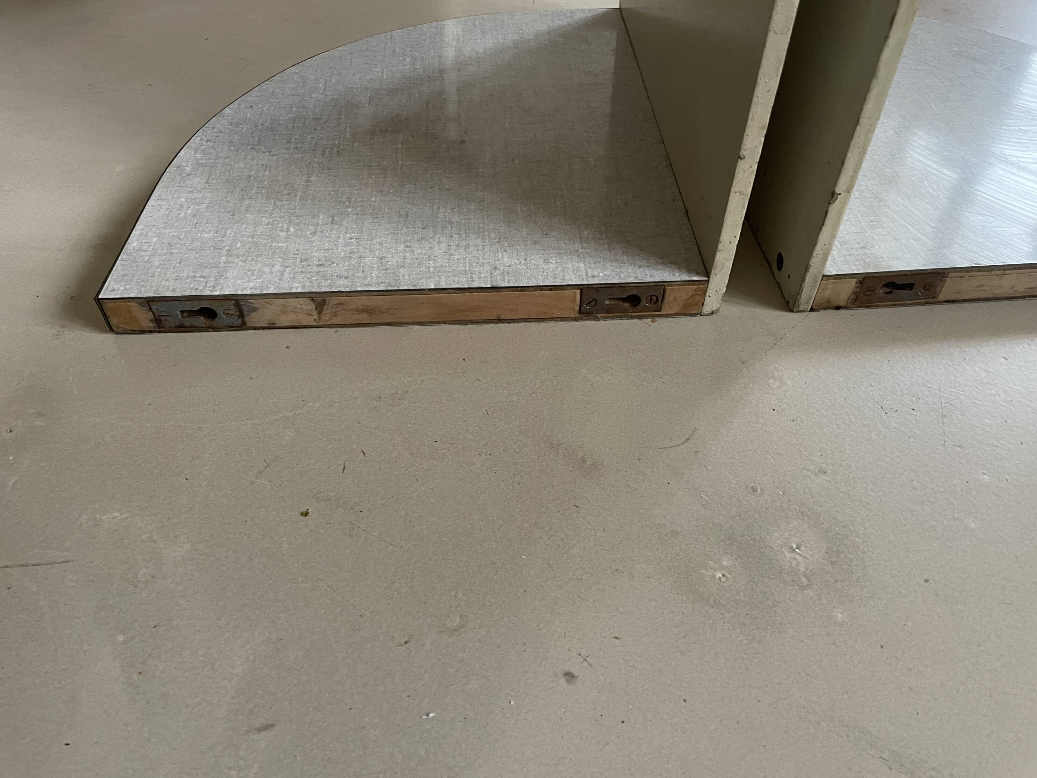 Set of 2 Formica corner shelves