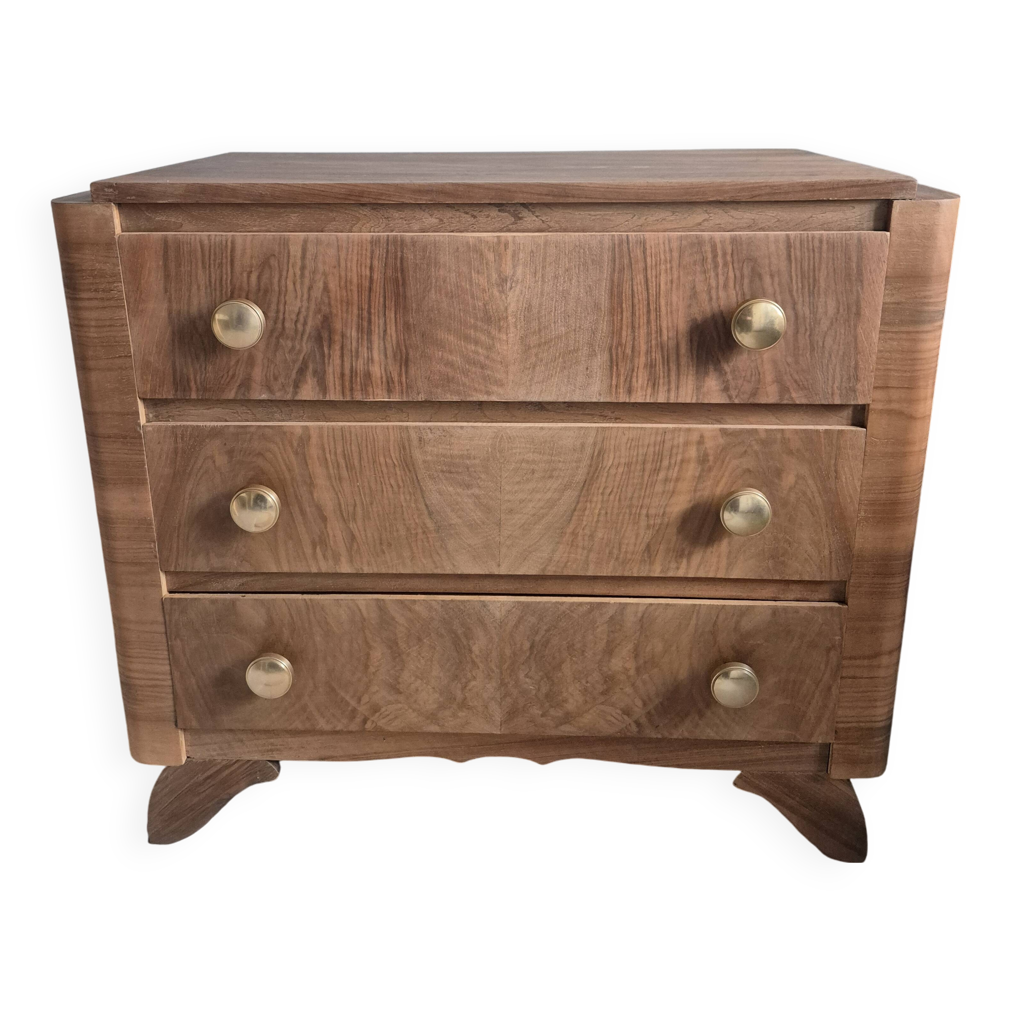 Vintage art deco burr walnut chest of drawers