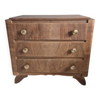Vintage art deco burr walnut chest of drawers