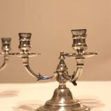 Pair of triangular 3-light candlesticks